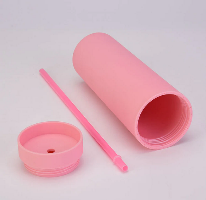 16z skinny cold cup tumbler in peach by the smelly wax company