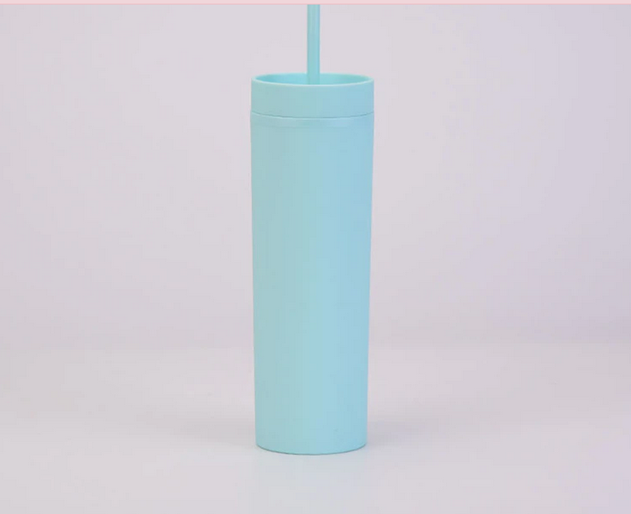 16z skinny cold cup tumbler in aqua green by the smelly wax company