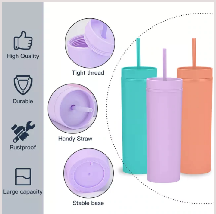 16z skinny cold cup tumbler in pastel colours by the smelly wax company