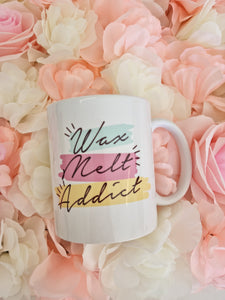 wax melt addict mug set on flower background by the smelly wax company